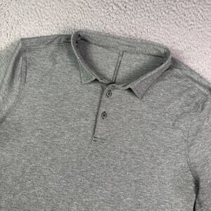 Lululemon Evolution Polo Shirt Mens L Gray Short Sleeve Golf Soft Stretch